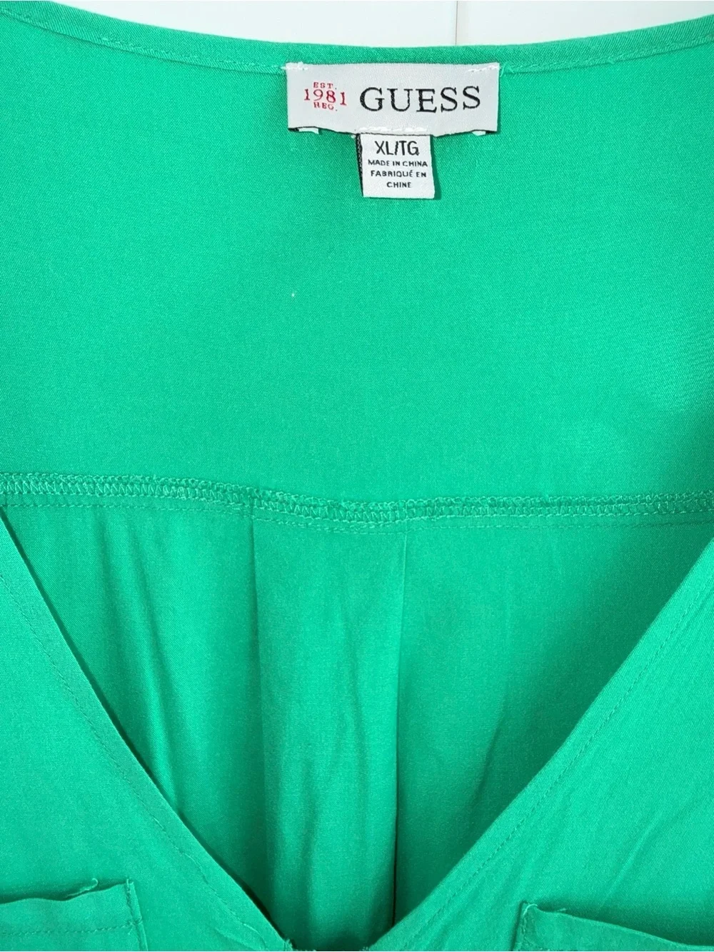 Guess Bright Green Long-Sleeve Zip Romper